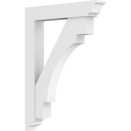 Ekena Millwork Standard Merced Architectural Grade PVC Bracket with Traditional Ends, 3"W x 24"D x 32"H BKTP03X24X32MRC01